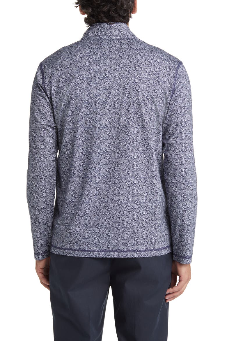 OoohCotton® Print Quarter Zip Pullover, Alternate, color, NAVY