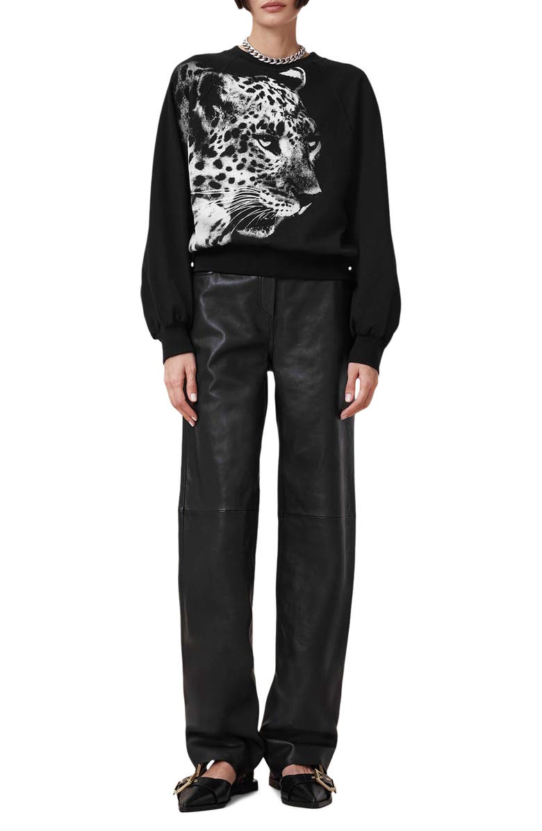 AllSaints Kiara Cygnet Cutout Graphic Sweatshirt, Alternate, color,