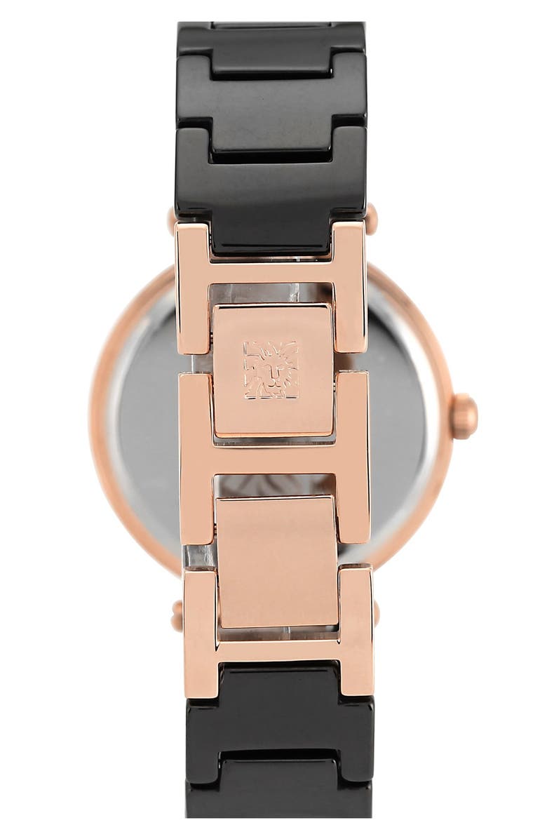 Anne Klein Diamond Dial Ceramic Bracelet Watch, 33mm, Alternate, color, 