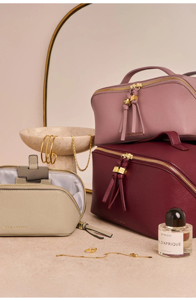 Katie Loxton Soho Large Makeup And Toiletry Bag in Cherry, Alternate, color, Cherry