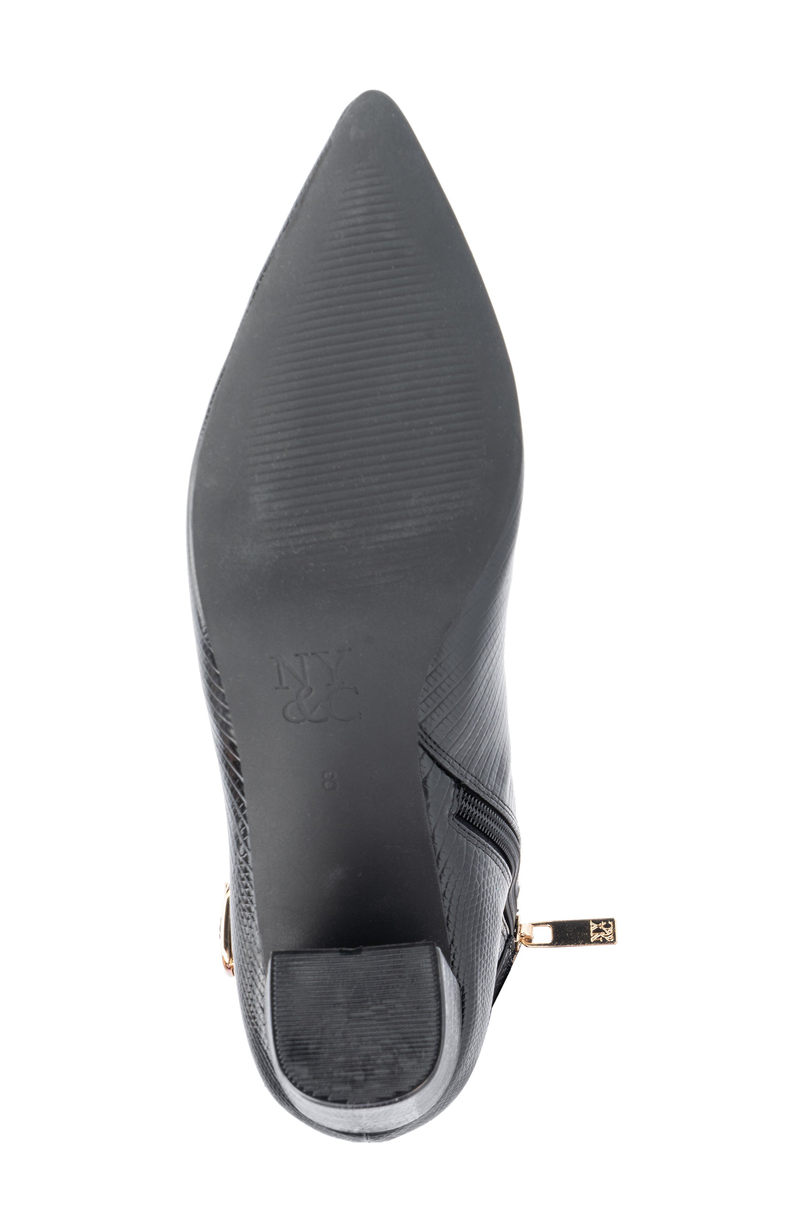 NEW YORK AND COMPANY Edena Lizard Embossed Bootie, Alternate, color, Black Lizard
