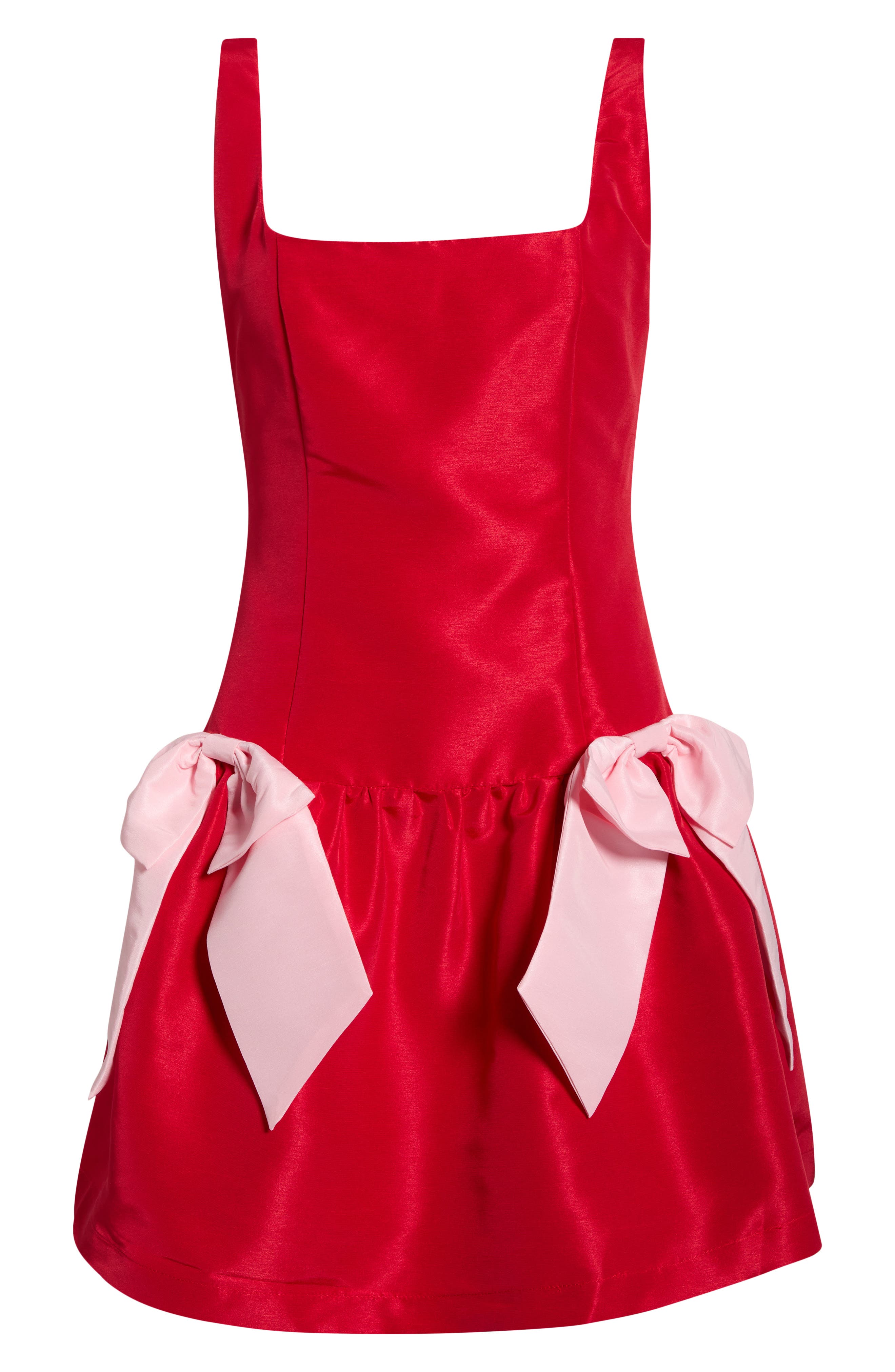 Sugarlips Noretta Bow Satin Minidress In Red