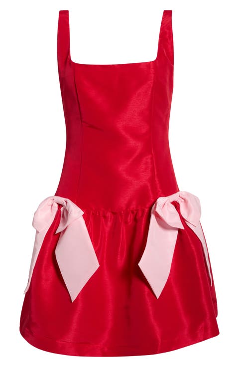 Noretta Bow Satin Minidress