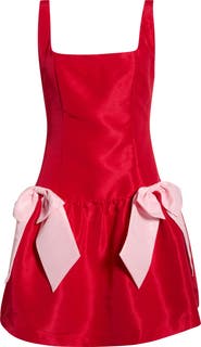 SUGARLIPS Noretta Bow Satin Minidress