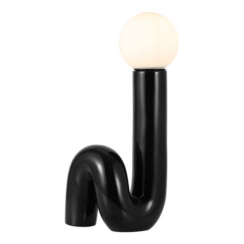 Jonathan Y Katya 18" Scandinavian Minimalist Ceramic Spiral Tube Led Table Lamp In Black