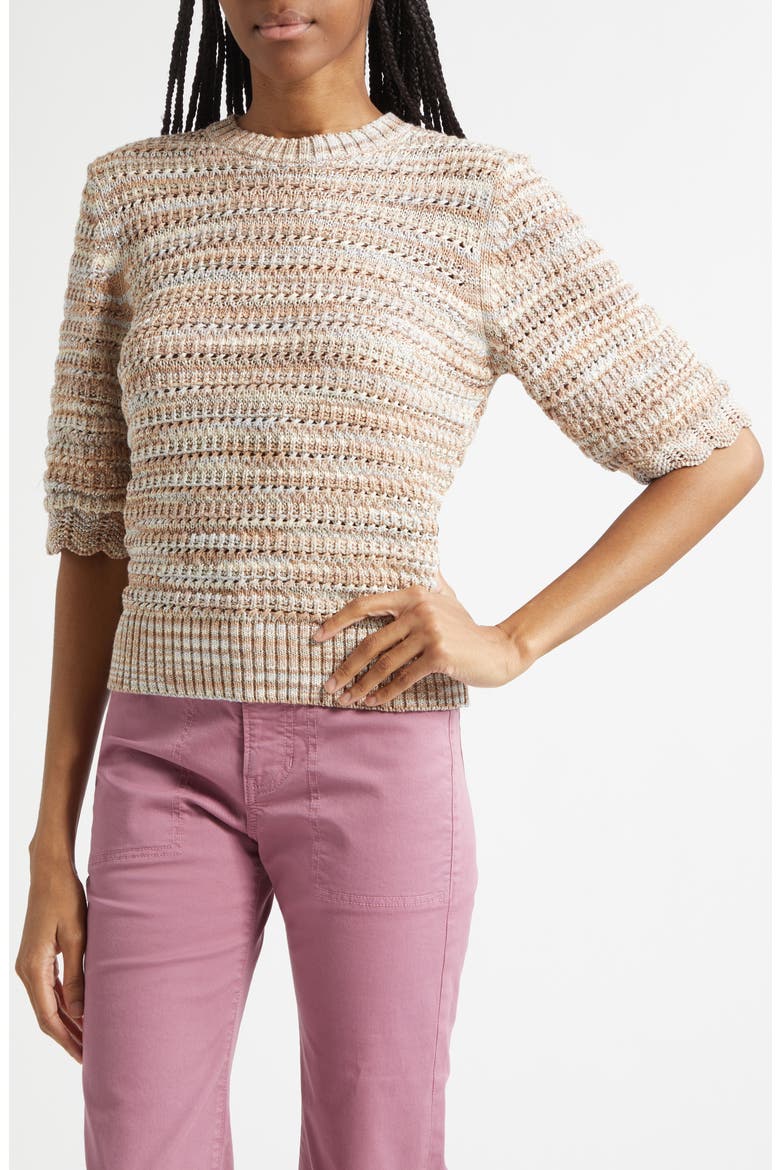 Merivale Metallic Cotton Blend Sweater, Alternate, color, BEIGE MULTI
