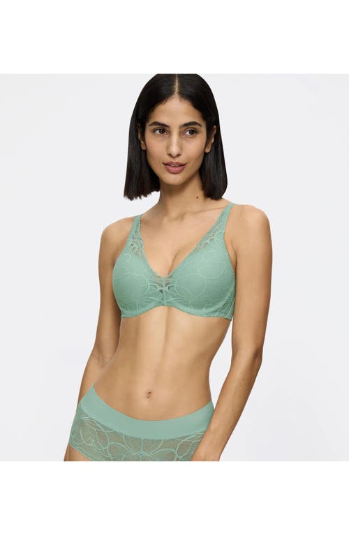 Triumph Body Makeup Illusion Lace Demi Bra In Green