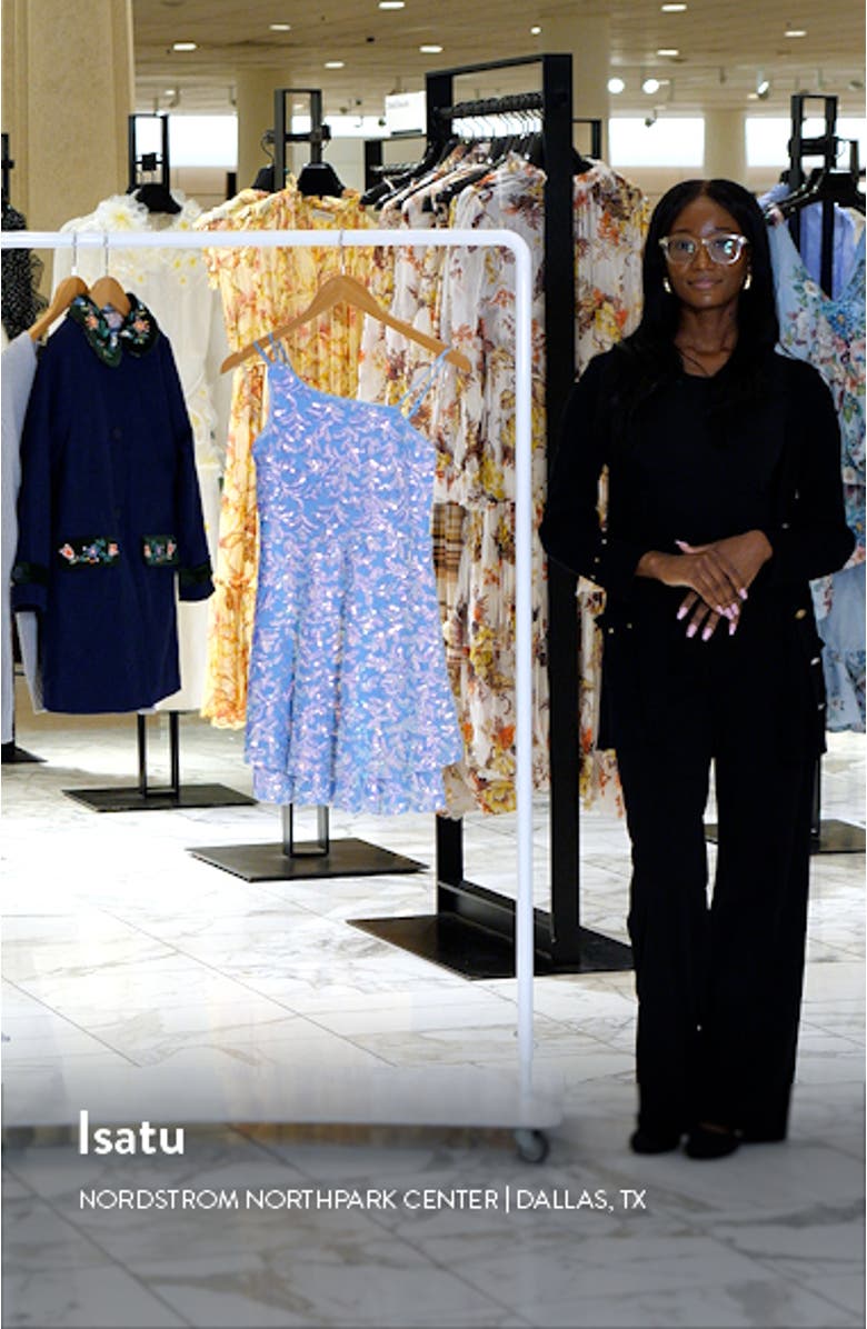 Kids' Sequin Asymmetric Neck Party Dress, sales video thumbnail