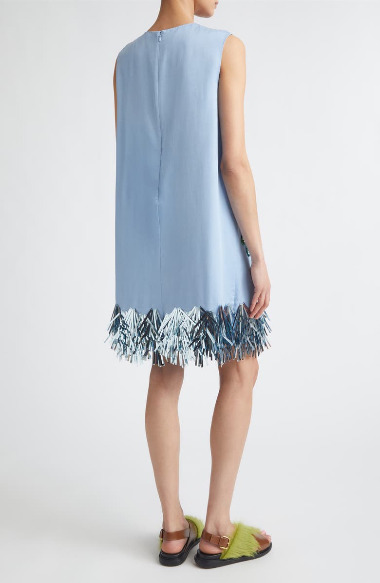 Marni Sequin Fringe Sleeveless Shift Dress, Alternate, color, 00B21 Light Blue