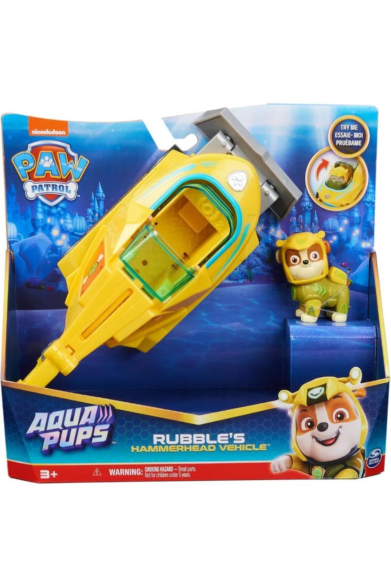Aqua Pups Rubble Transforming Hammerhead Shark Vehicle, Alternate, color, Blue