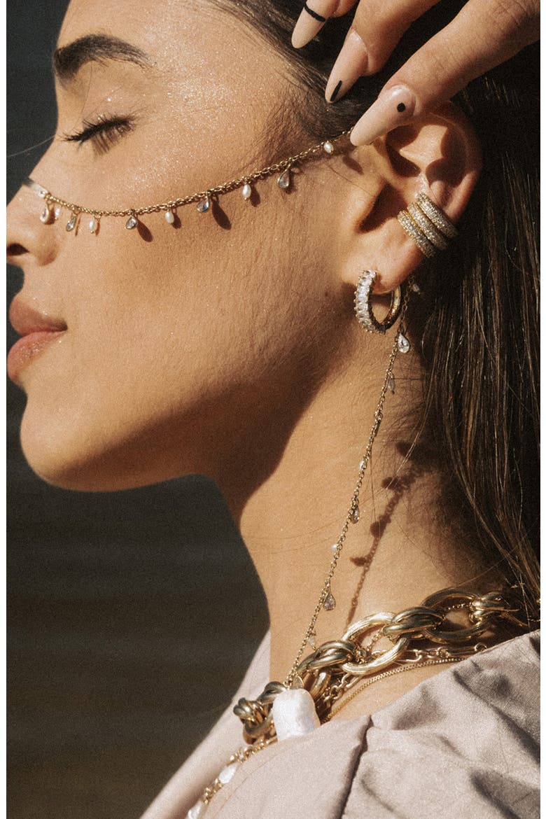 Joni Pavé Ear Cuff, Alternate, color, GOLD