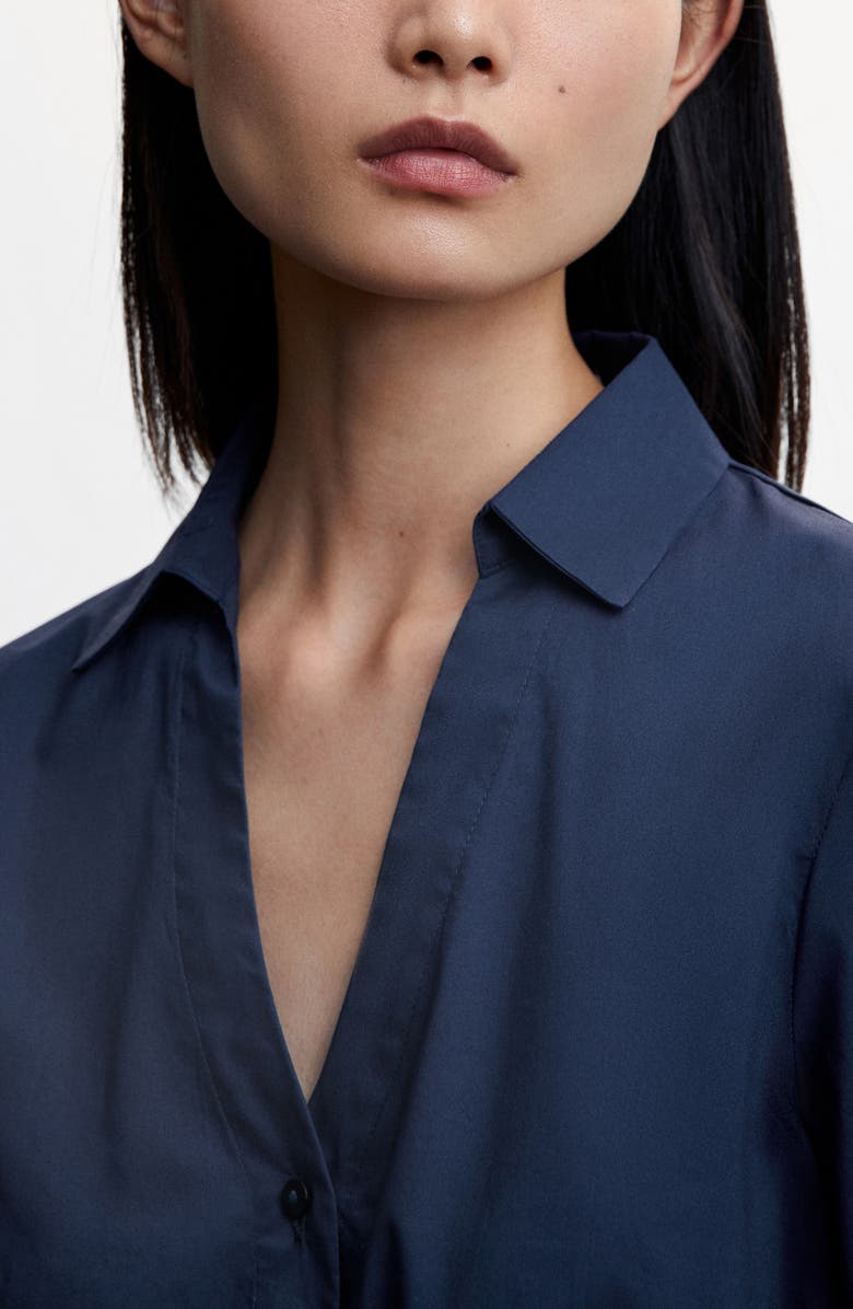 MANGO Bow Cotton Shirtdress, Alternate, color, 