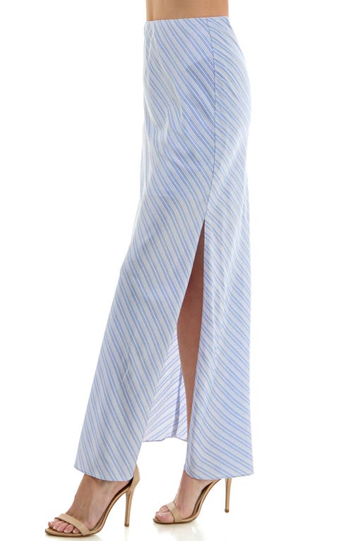 Urban Social Bias Cut Maxi Skirt In Blue/white