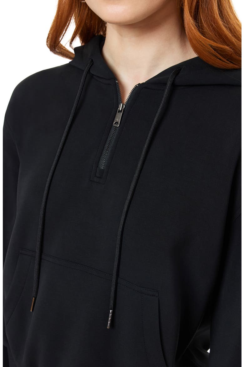 Quarter-Zip Hoodie, Alternate, color, BLACK