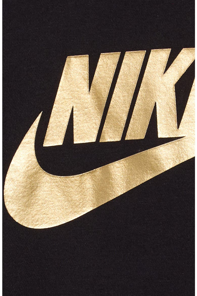 Kids' Club Logo Hoodie, Alternate, color, G0G BLACK/METALLIC GOLD