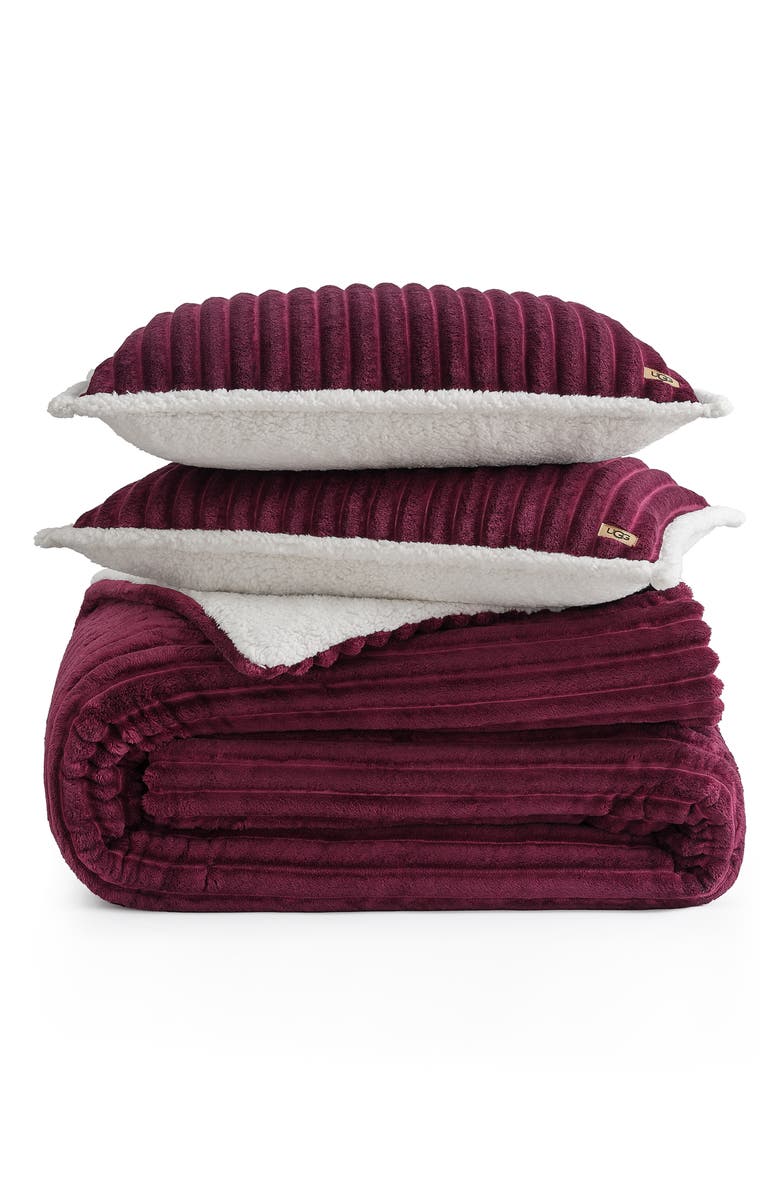 UGG<sup>®</sup> Avery Ribbed Comforter & Shams Set, Main, color, Wild Grape