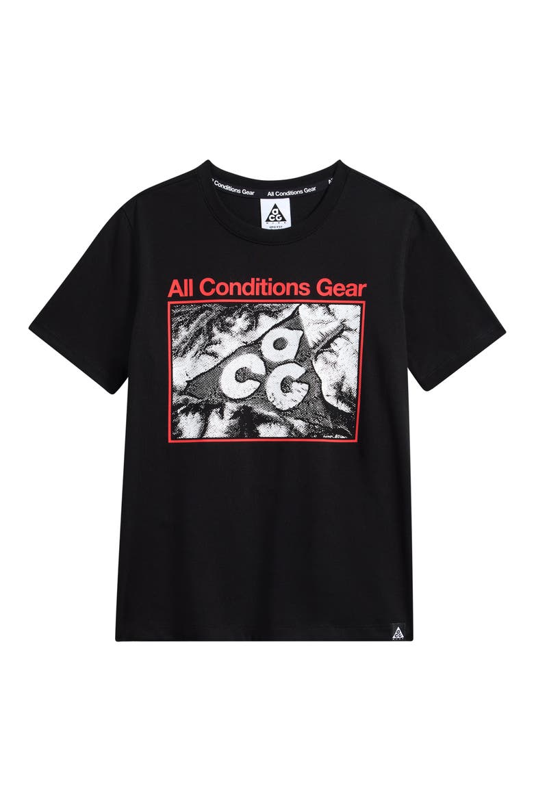 Kids' Dri Fit Cotton Blend Graphic T-Shirt, Main, color, BLACK