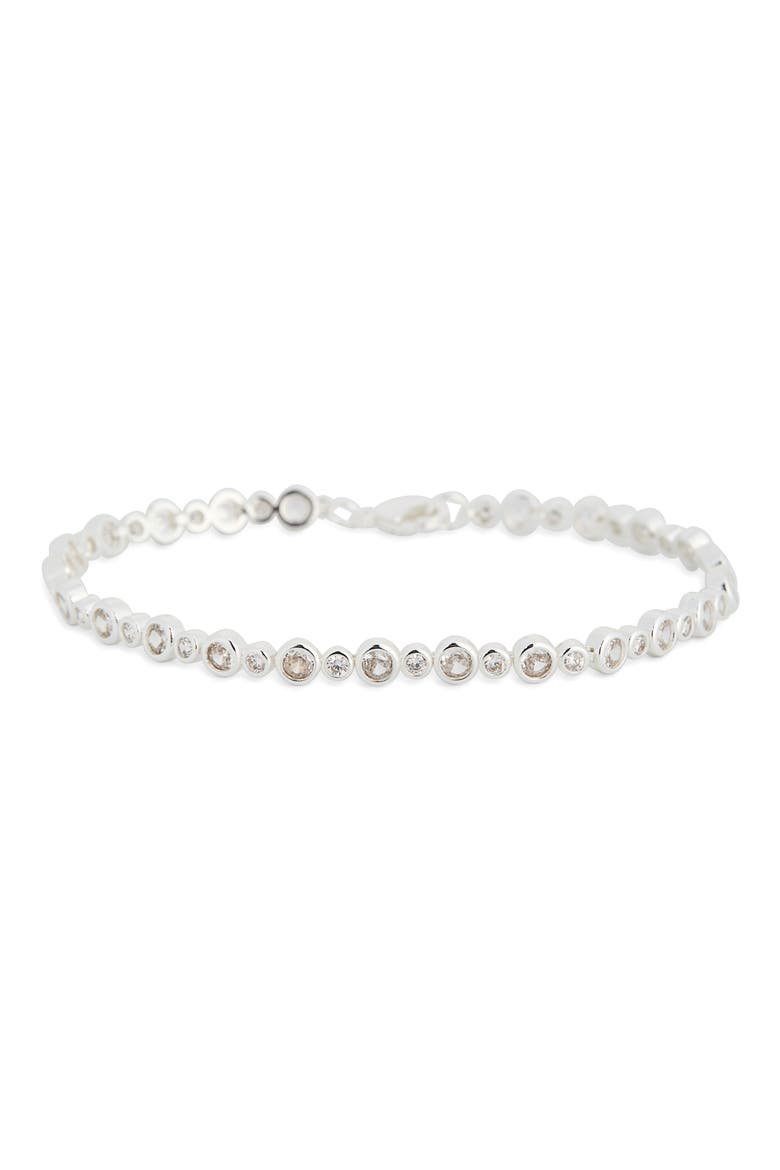 Bezel Set CZ Tennis Bracelet, Main, color, CLEAR- SILVER