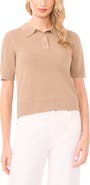 Halogen® Scalloped Sweater Polo