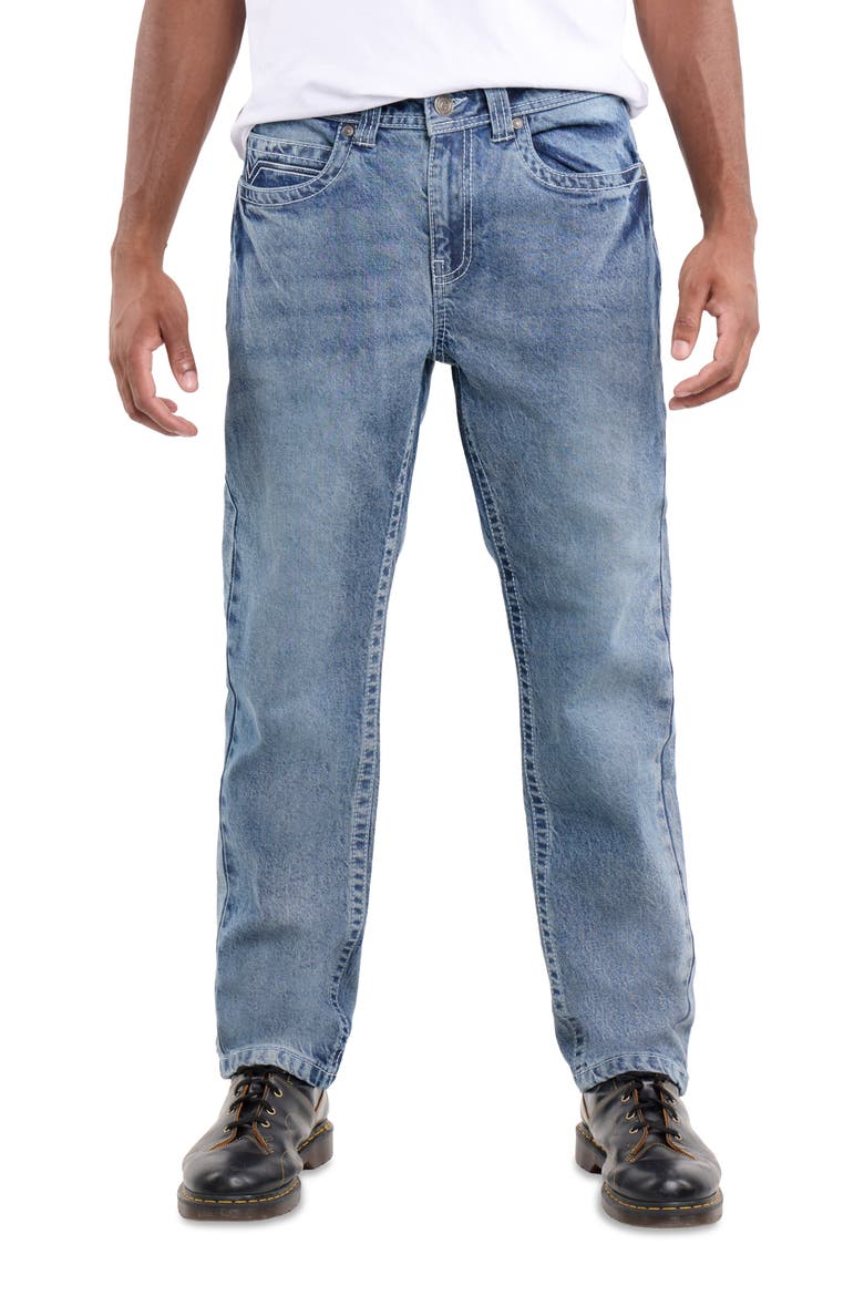 Saddle Stitch Straight Leg Jeans, Main, color, TINT