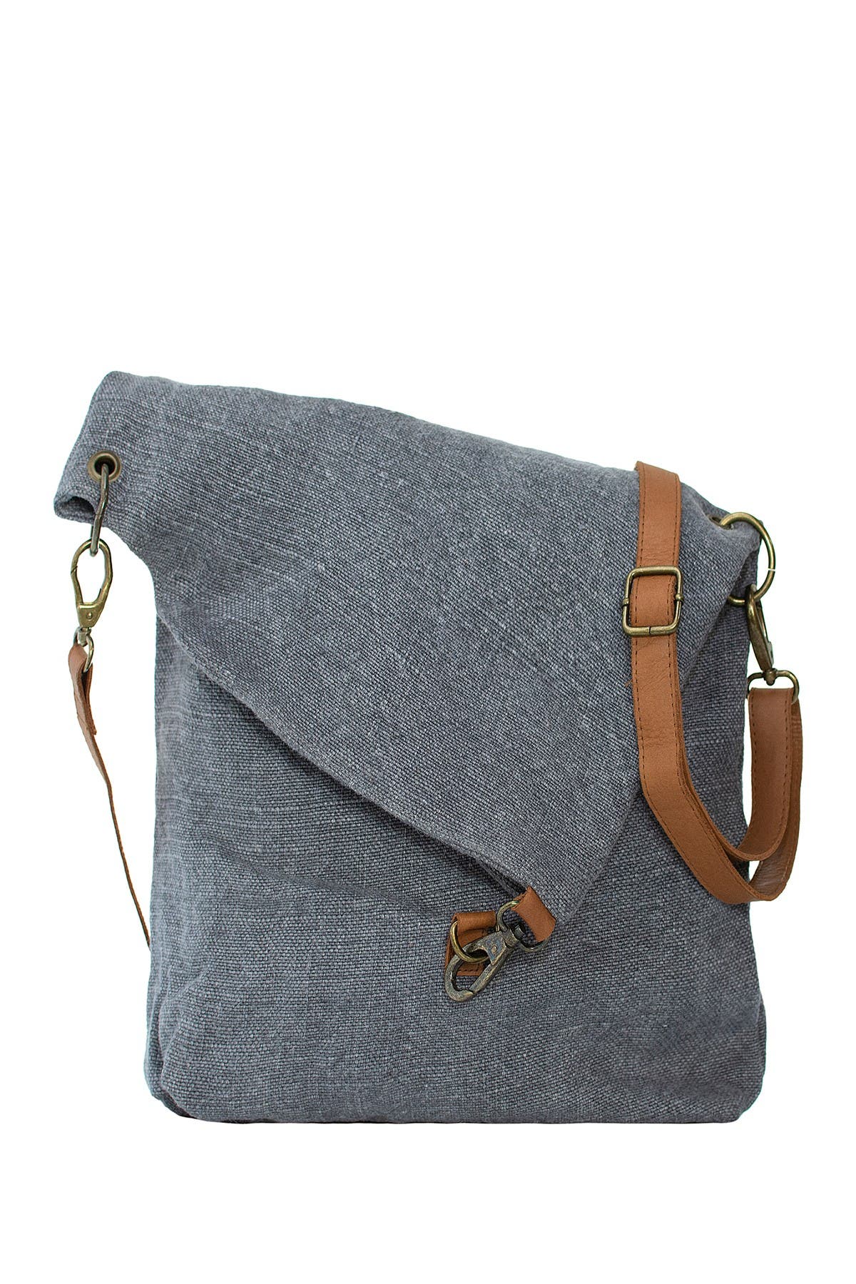 VINTAGE ADDICTION Foldover Jute & Leather Crossbody Bag, Main, color, 