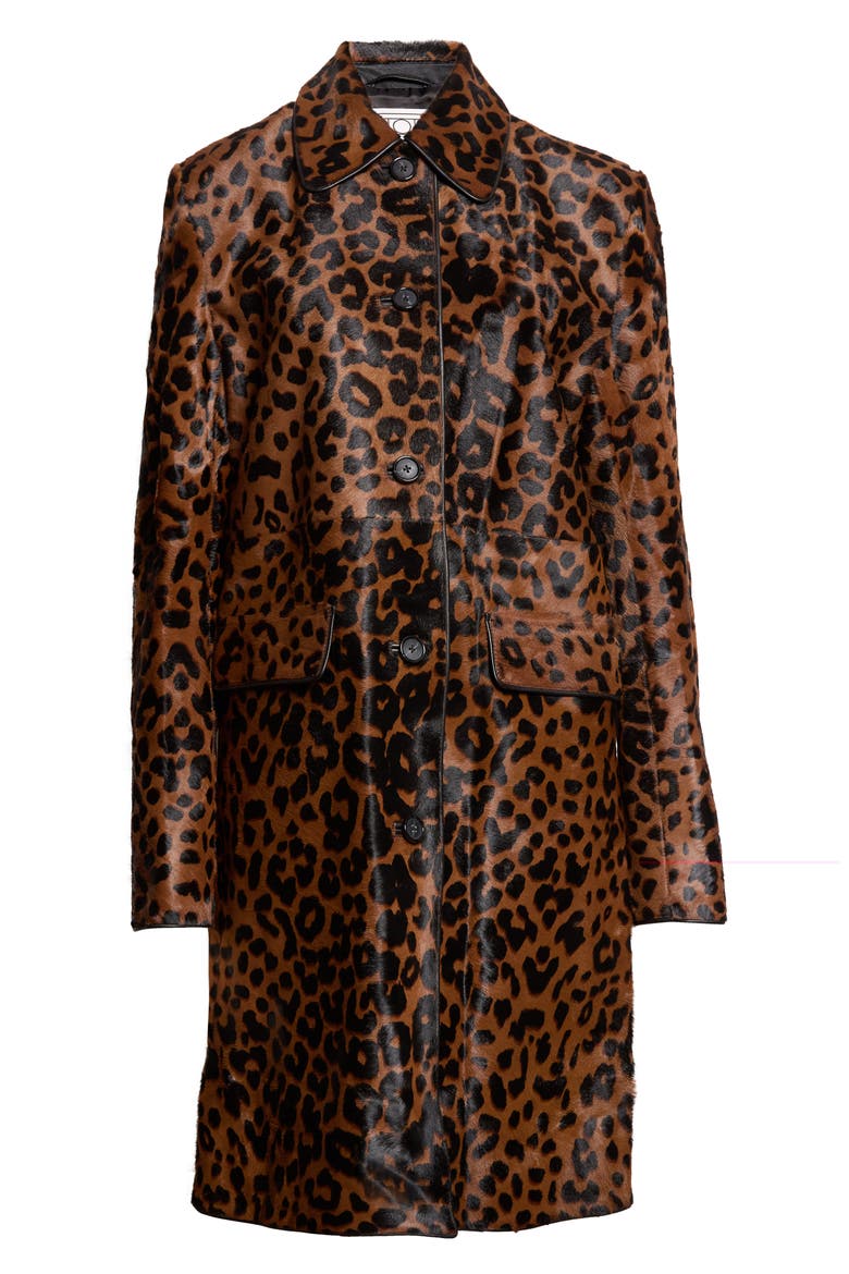 Leopard Print Genuine Calf Hair Coat, Alternate, color, LEOPARD