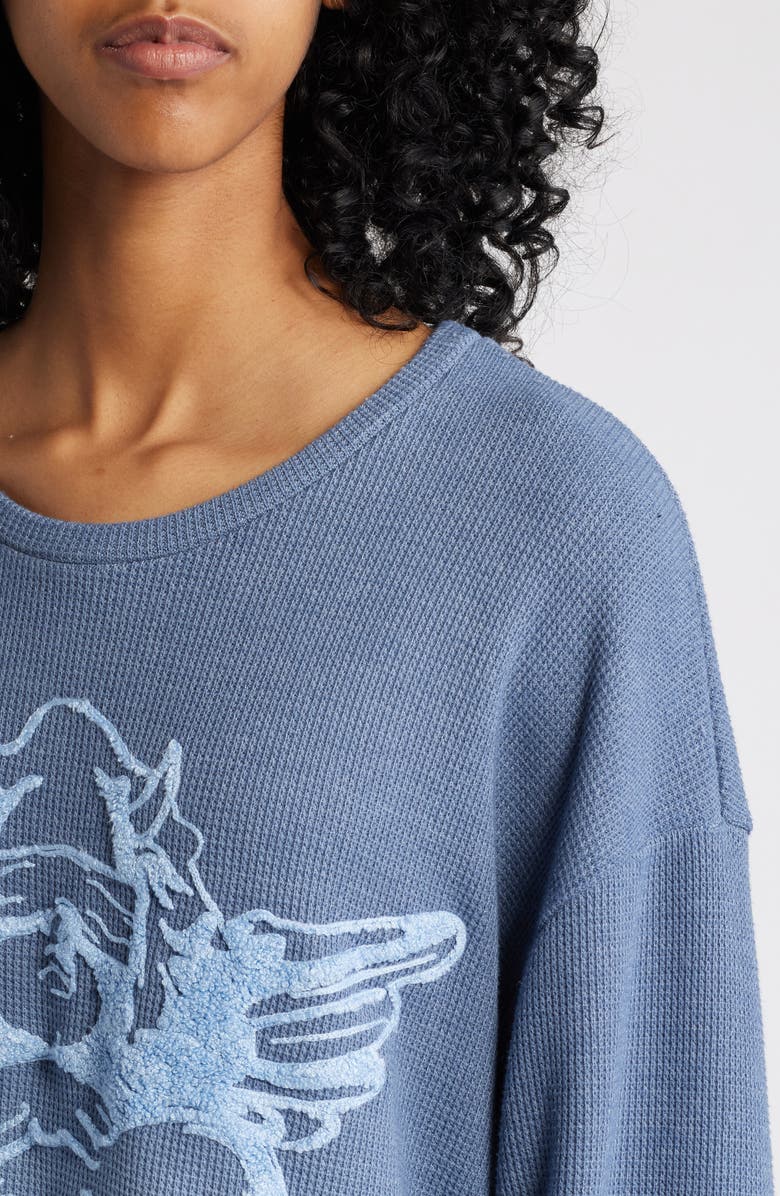 BOYS LIE Made with Heaven Blues Embroidered Oversize Thermal T-Shirt, Alternate, color, 