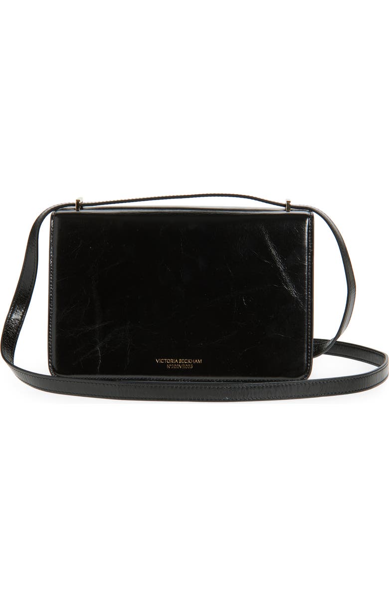 Victoria Beckham 202 Distressed Leather Shoulder Bag, Alternate, color, Black