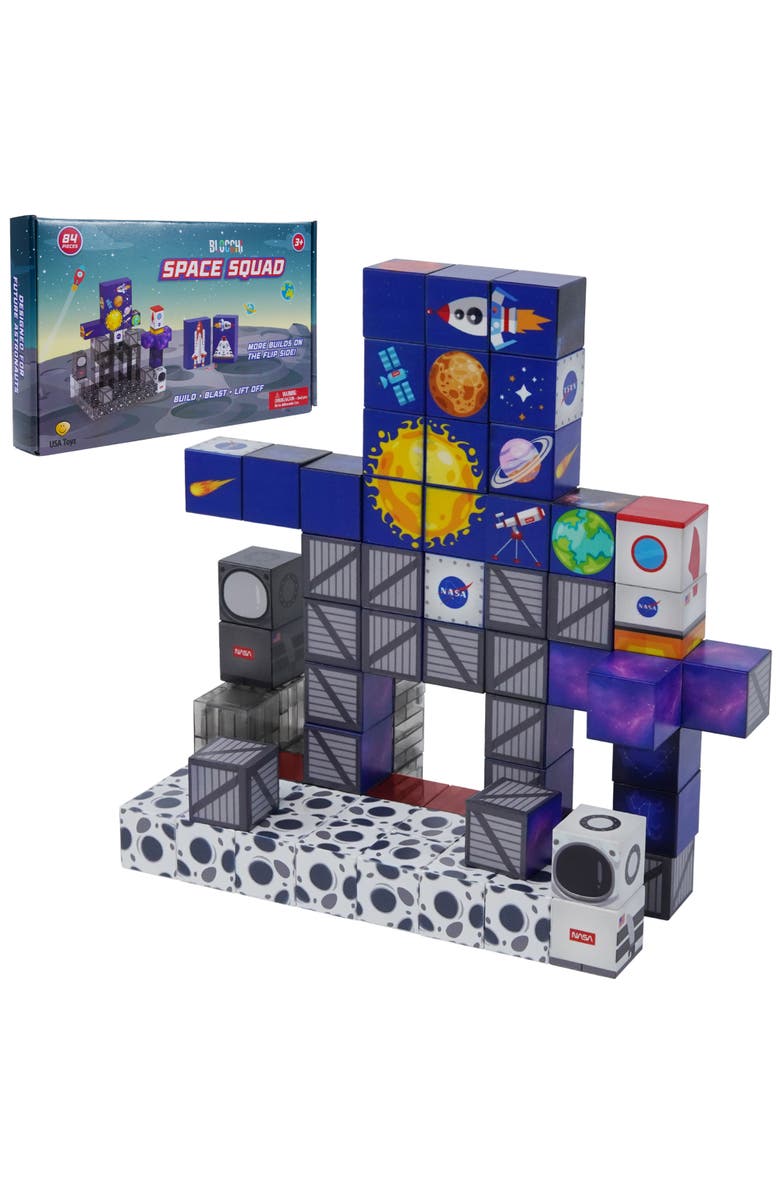 USA Toyz Blocchi Space Squad Magnetic Block Set 84 units, Main, color, Multi Color