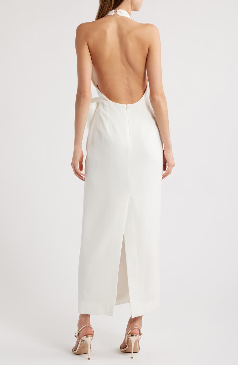 Sonya Moda Annique Bow Plunge Cocktail Dress, Alternate, color, White