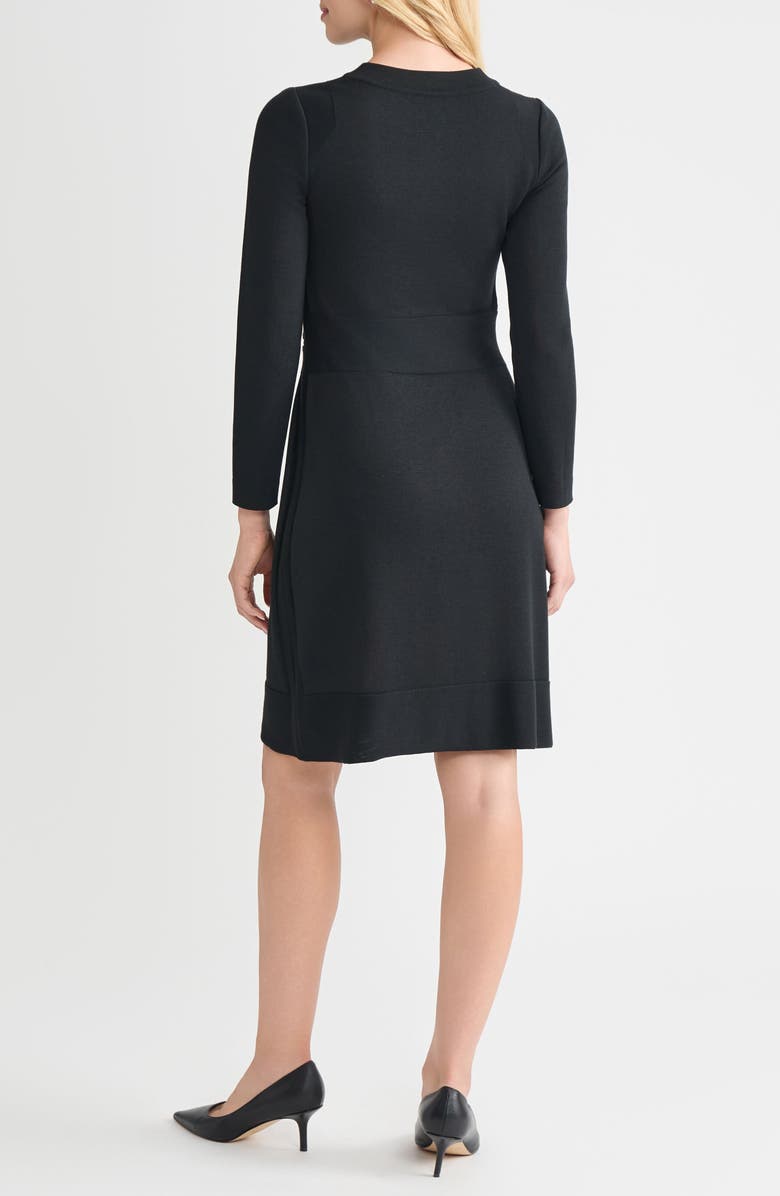 Misook Zip Front Long Sleeve Knit Sheath Dress, Alternate, color, 