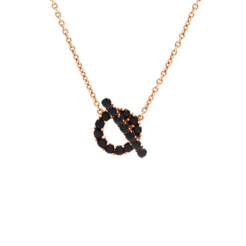 Finesse Pendant Necklace 18K Rose Gold and Black Spinels