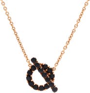 Pre-Owned Hermes Finesse Pendant Necklace 18K Rose Gold and Black Spinels