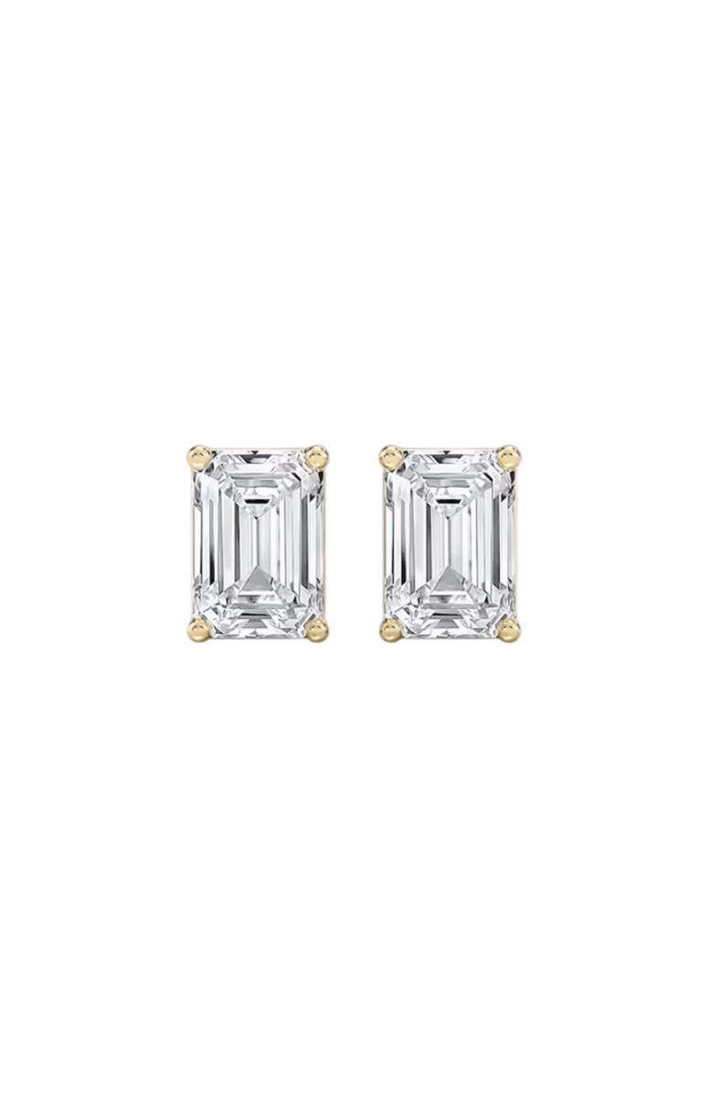 DLORIA Valentina Moissanite 1 ct. Emerald Cut Stud Earrings in Gold Vermeil, Main, color, Gold