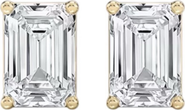 DLORIA Valentina Moissanite 1 ct. Emerald Cut Stud Earrings in Gold Vermeil