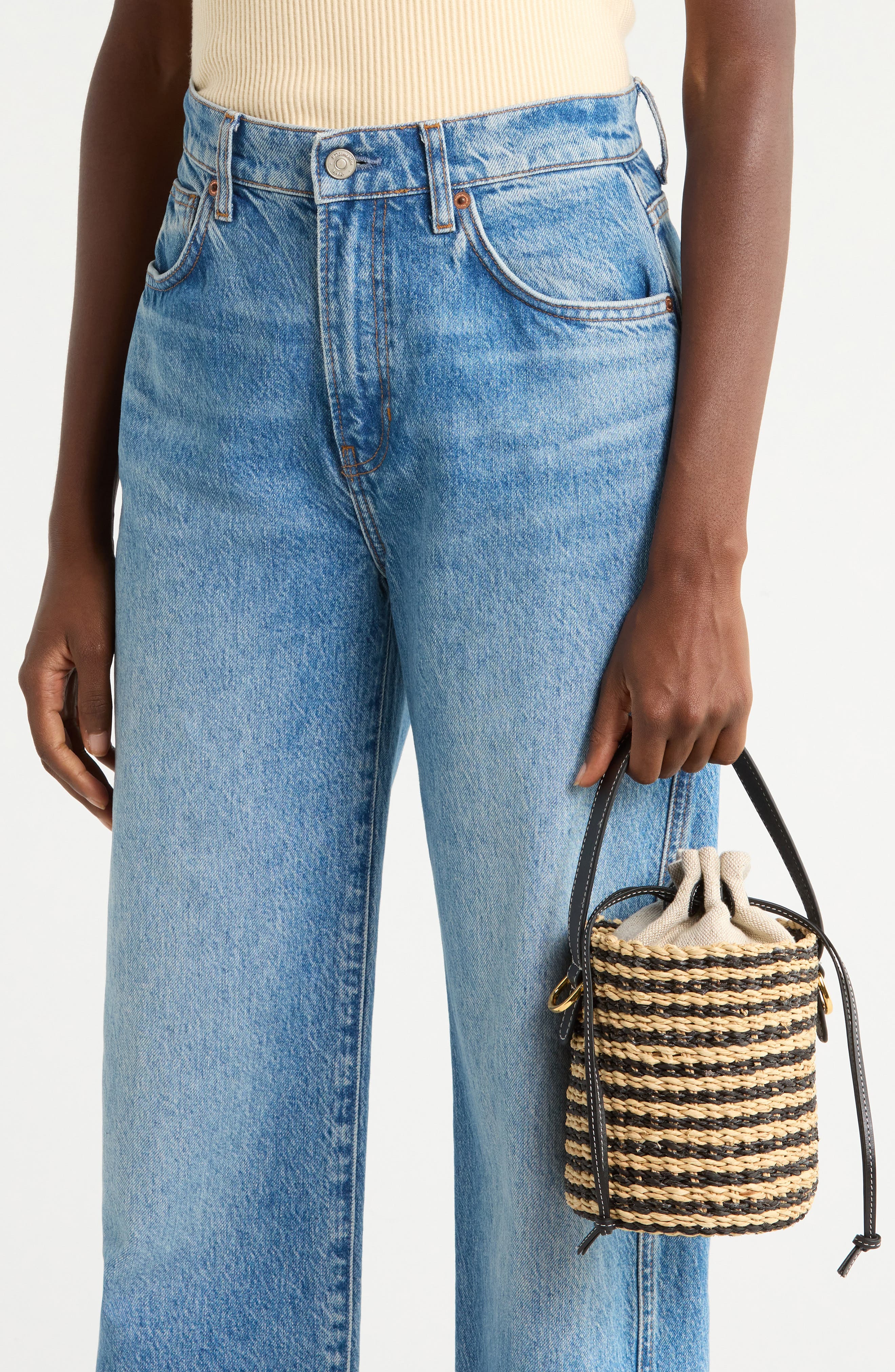 Madewell The Mini Basket Bag, Alternate, color, Natural Multi