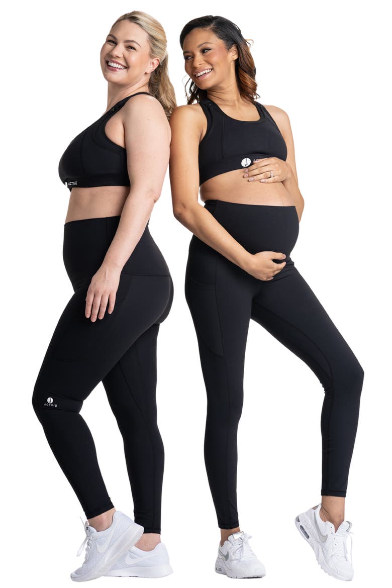 Sima Active Nursing/Maternity Sports Bra, Alternate, color, BLACK