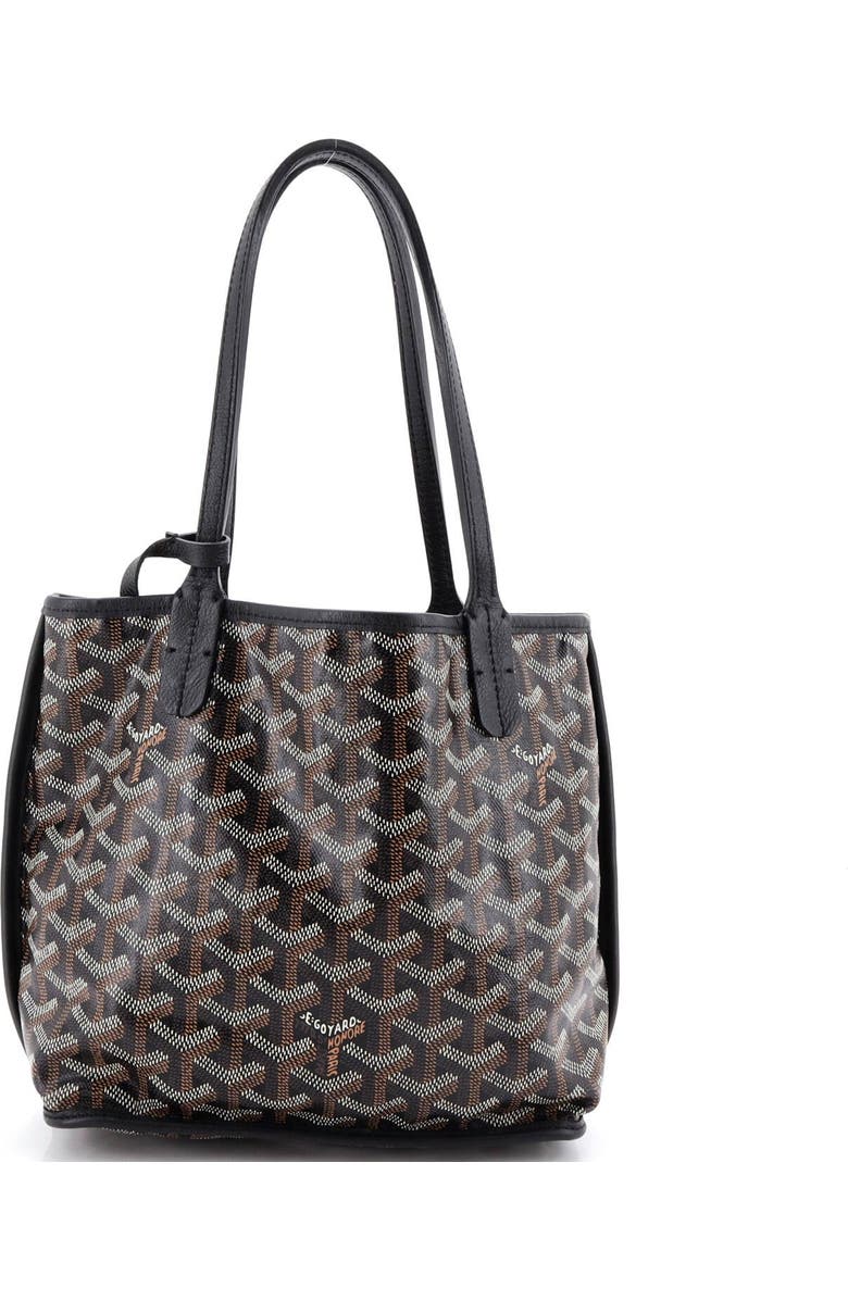 Pre-Owned Goyard Anjou Reversible Tote Coated Canvas Mini, Alternate, color, Black