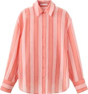 MANGO Striped Button-Up Shirt