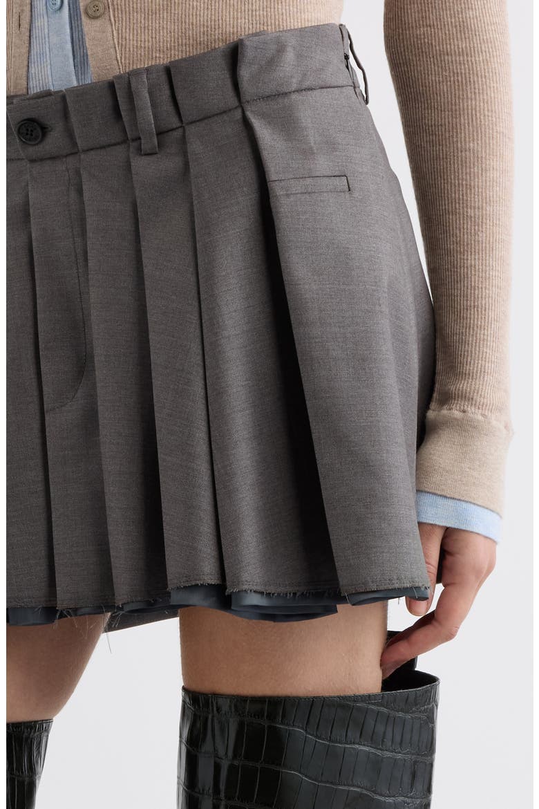 Ilassa Pleated Wool Miniskirt, Alternate, color, LIGHT GREY