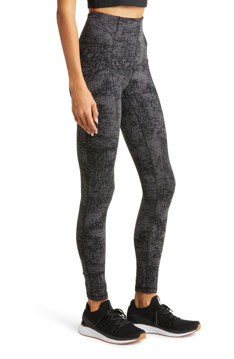 Zella Jacquard High Waist Pocket Leggings, Alternate, color, 