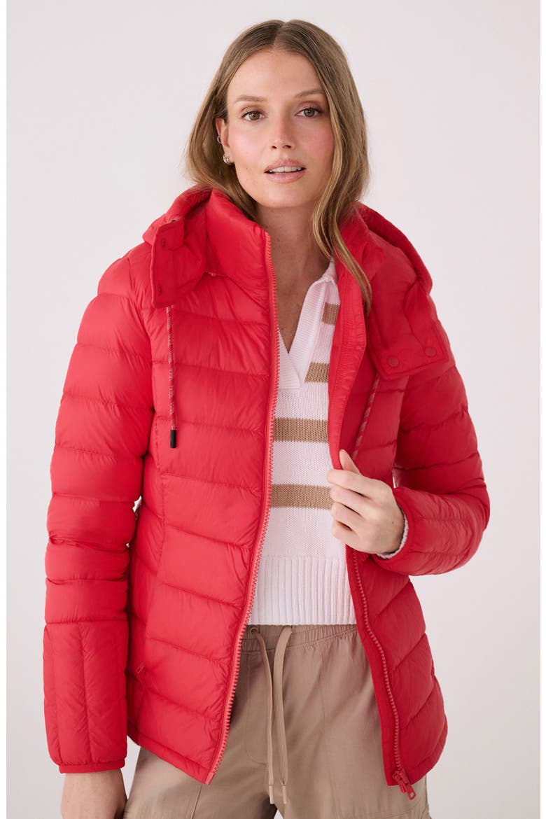 Emeline Water Repellent 550 Fill Power Down Jacket, Alternate, color, POPPY