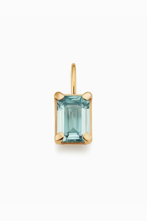 14K Gold Date Me Birthstone Pendant Charm