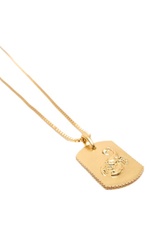 Maje Zodiac Sign Plaque Necklace In Gold