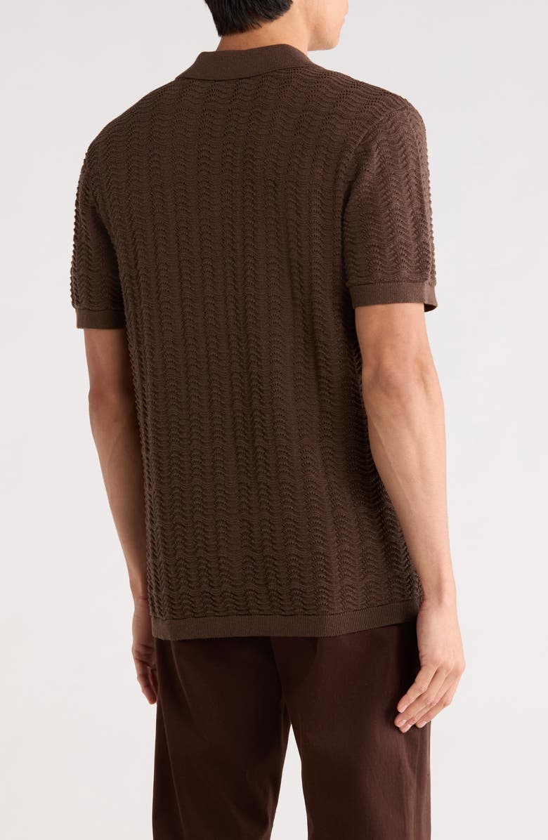 Buffalo Jeans Wantelle Short Sleeve Pointelle Knit Button-Up Shirt, Alternate, color, Bracken