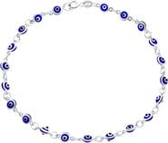 BLING JEWELRY Evil Eye Glass Bead Anklet