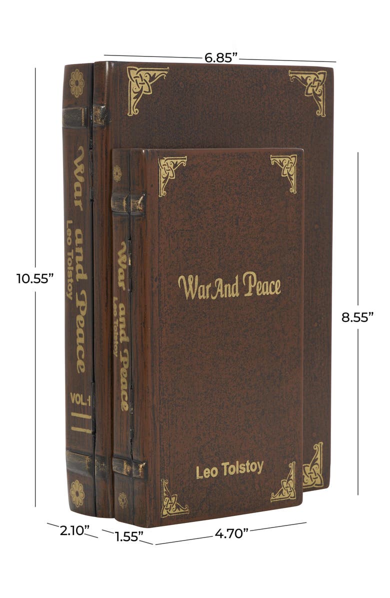 SONOMA SAGE HOME Set of 3 War & Peace Decorative Keepsake Boxes, Alternate, color, Brown