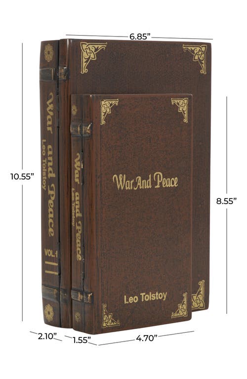 Sonoma Sage Home Set Of 3 War & Peace Decorative Keepsake Boxes In Brown