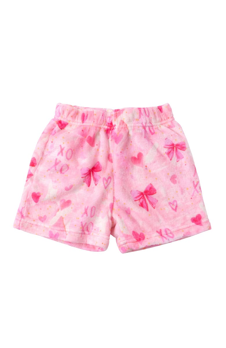 Preppy Goose Plush Bows Print loungewear Shorts, Main, color, Pink