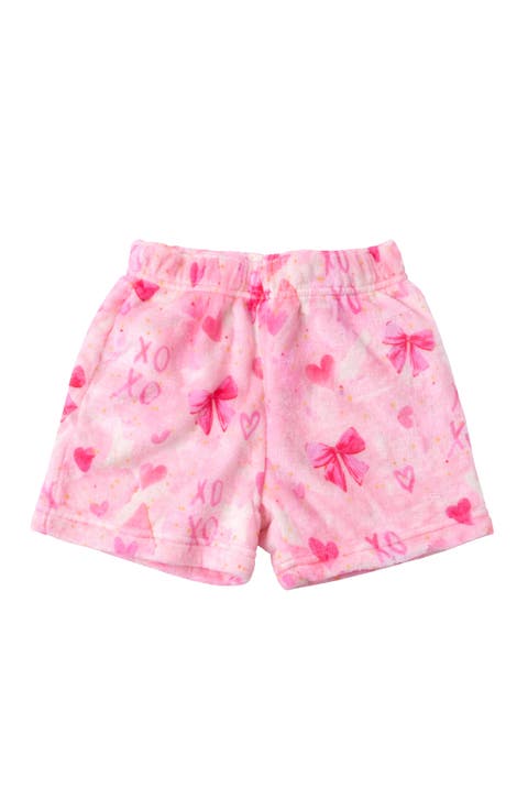 Plush Bows Print loungewear Shorts